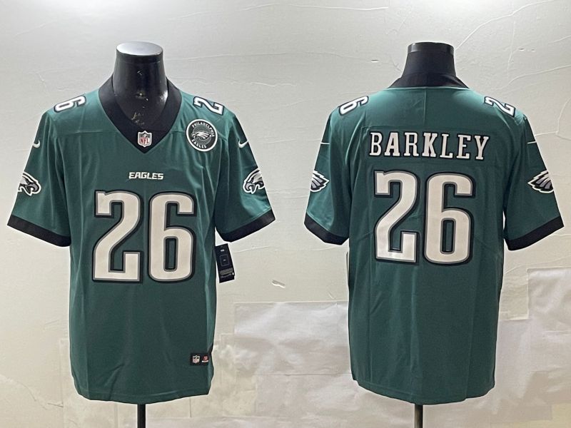 Men Philadelphia Eagles #26 Barkley Green Second generations 2025 Nike Vapor Limited NFL Jersey style 2092